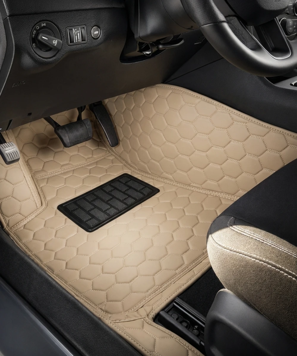 Beige with Beige Stitching - Honeycomb Series