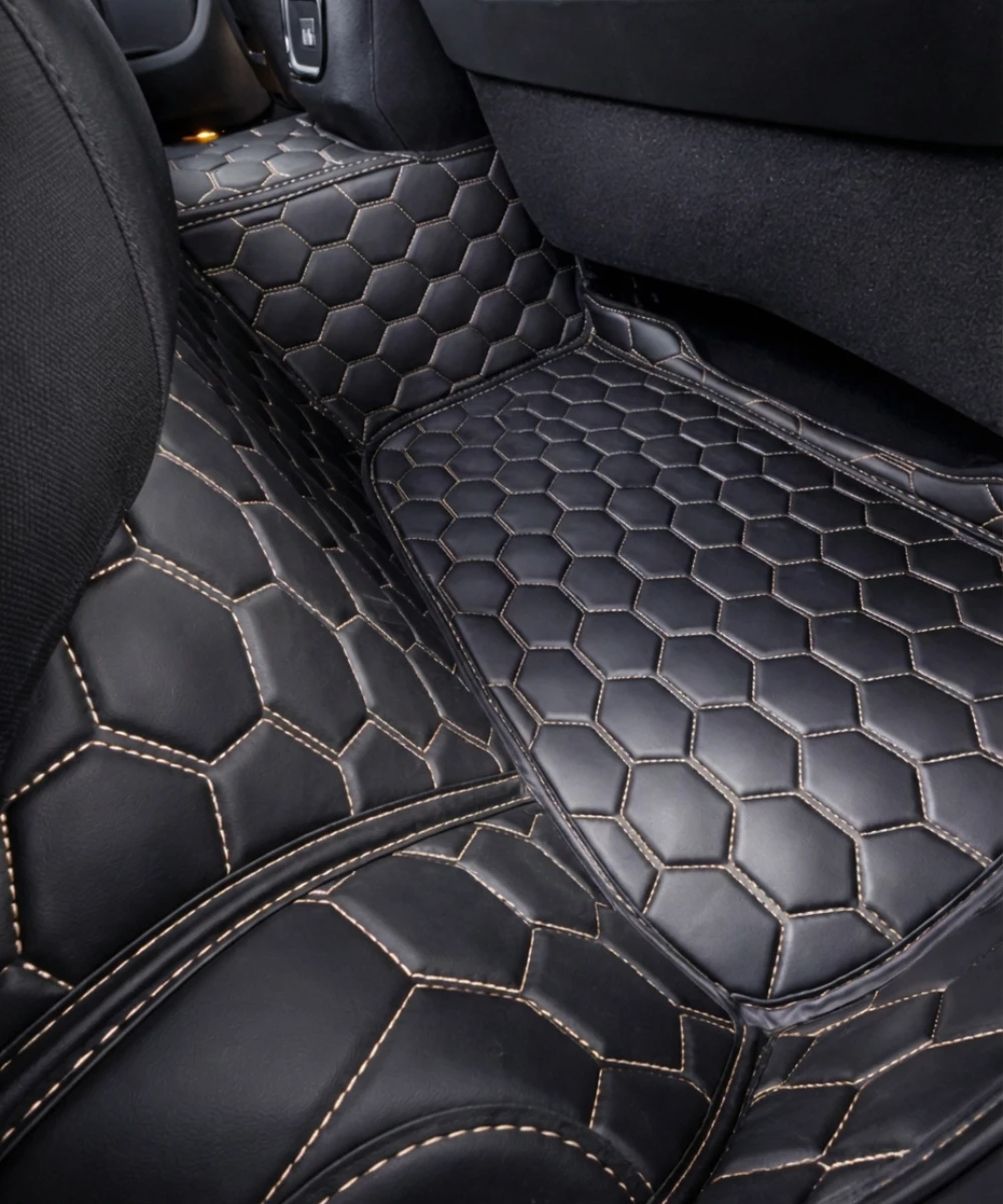 Black with Beige Stitching - Honeycomb Series - Image 4