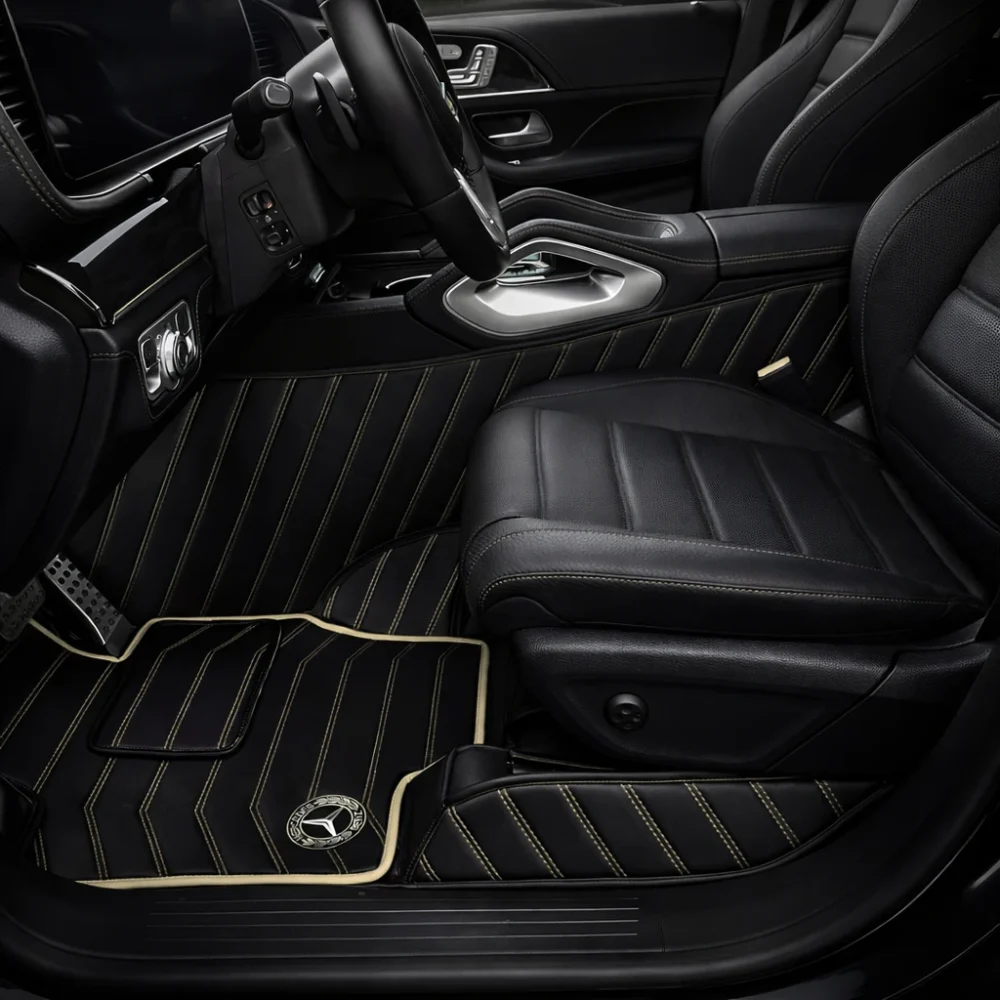 Alternative view of Black with Beige Stitching - Stripe Series