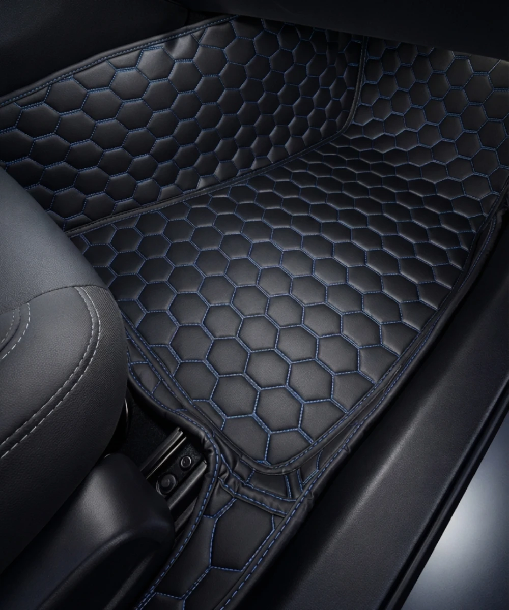 Alternative view of Black with Blue Stitching - Honeycomb Series