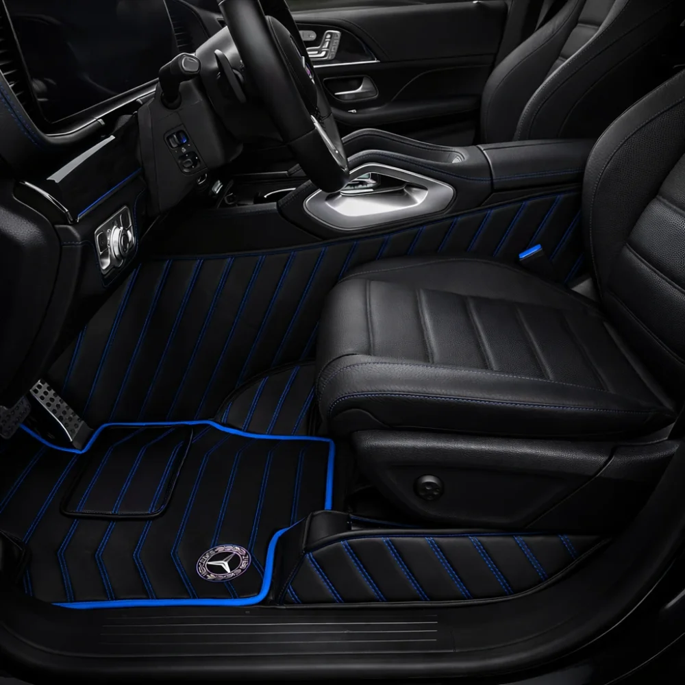 Alternative view of Black with Blue Stitching - Stripe Series