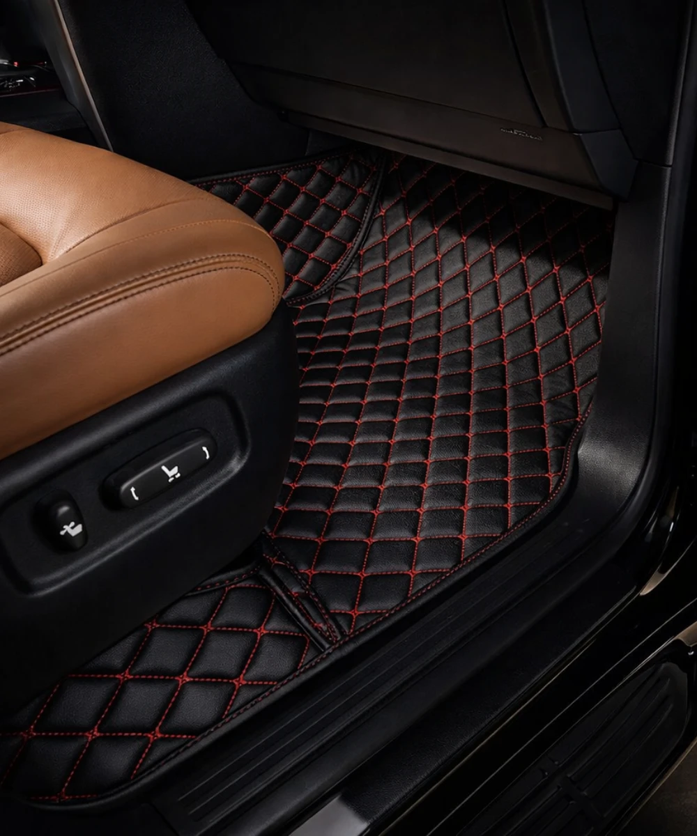 Alternative view of Black with Red Stitching - Diamond Series