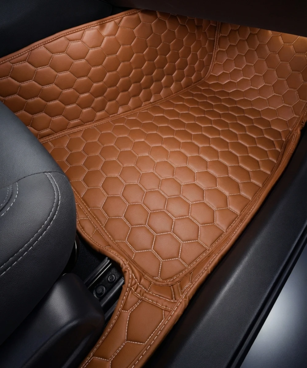 Alternative view of Caramel with White Stitching - Honeycomb Series