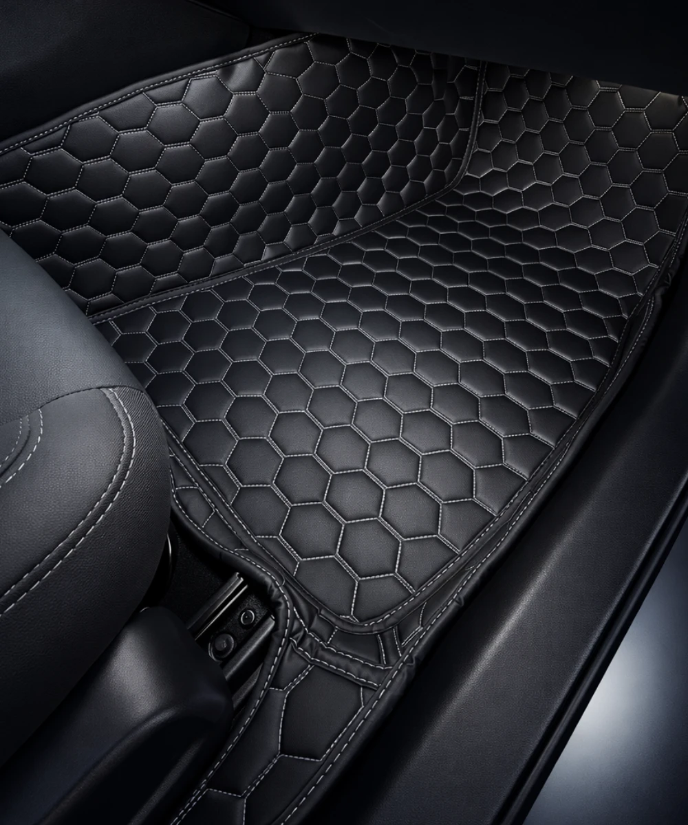 Alternative view of Black with White Stitching - Honeycomb Series