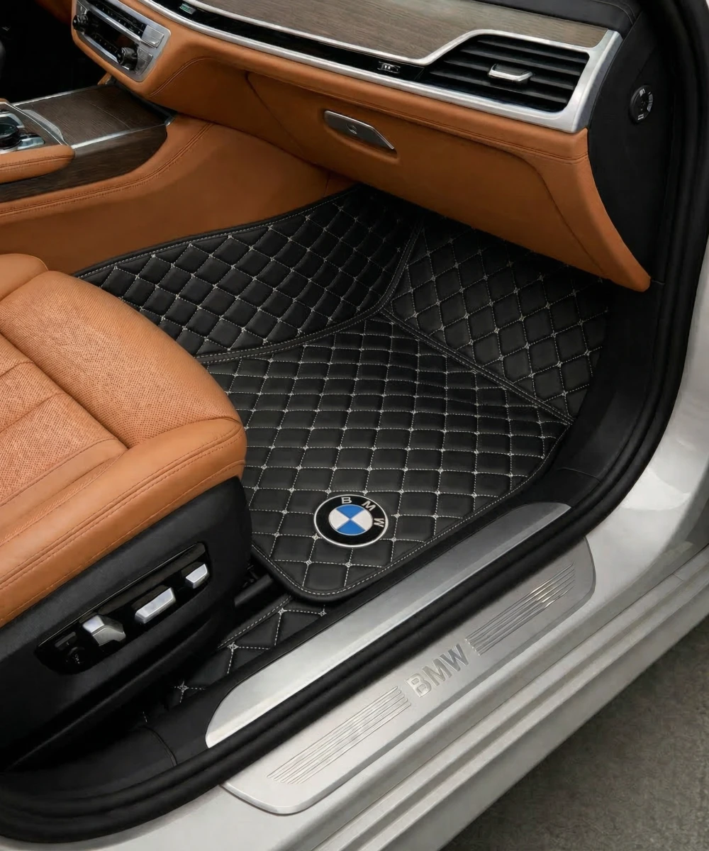 Alternative view of Black with White Stitching - Diamond Series - BMW
